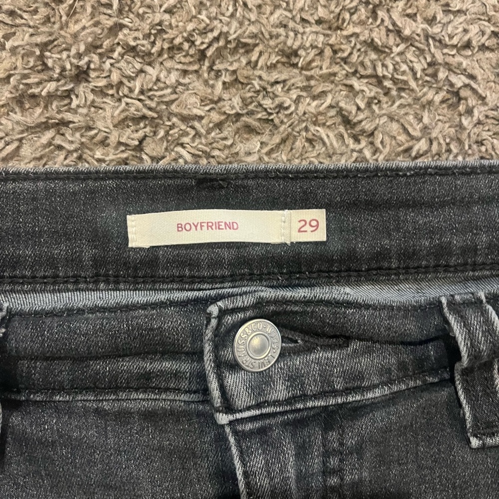 Women's Dark Grey Levi’s Boyfriend Jeans - Picture 2 of 7
